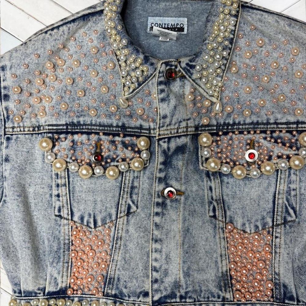 Embellished Blue Jean Jacket - Picture 2 of 5